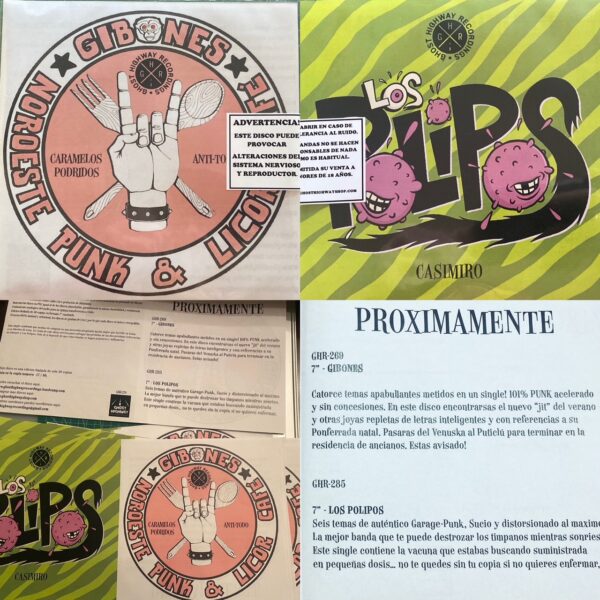 7" split GIBONES / LOS POLIPOS (Lathe Cut)